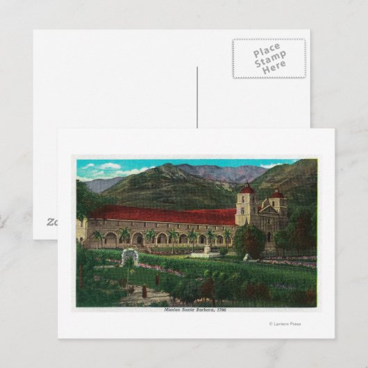 Mission Santa Barbara Postkarte (Vorne/Hinten)