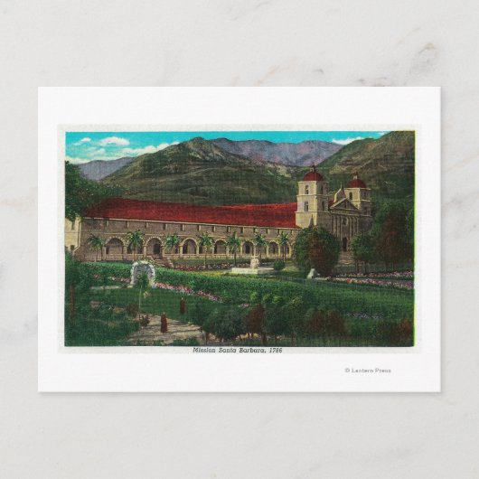 Mission Santa Barbara Postkarte (Vorderseite)