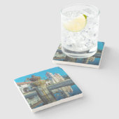 Mission Santa Barbara Steinuntersetzer (Seitenansicht)