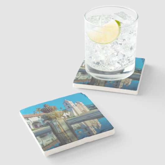 Mission Santa Barbara Steinuntersetzer (Seitenansicht)