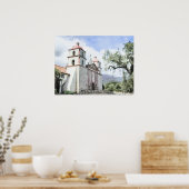 Mission Santa Barbara Wasserfarben Poster (Küche)