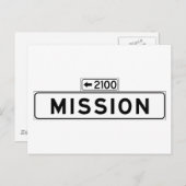Mission St., San Francisco Street Sign Postkarte (Vorne/Hinten)