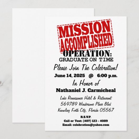 MISSIONSERFÜLLTE Betriebsphase Einladung (Vorne/Hinten)