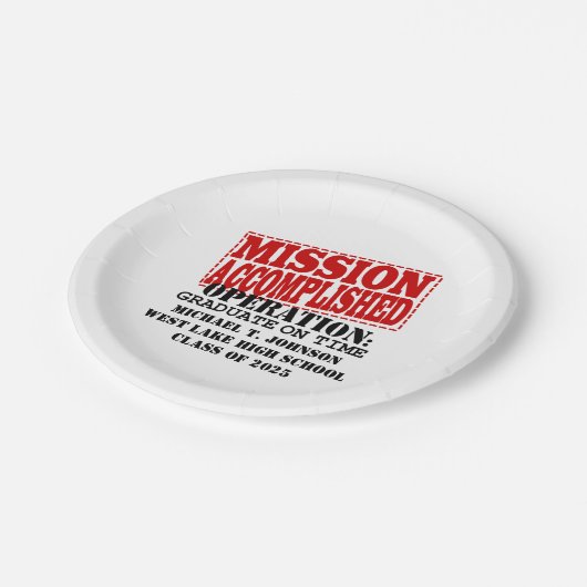 MISSIONSERFÜLLTE Betriebsphase Pappteller (Schrägansicht)