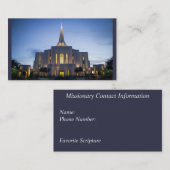 Missionskontakt-Karte Telefonnummerkarte (Vorne/Hinten)