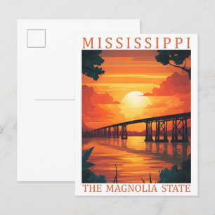 MIssippi the Magnolia Staat USA Travel Place Postkarte