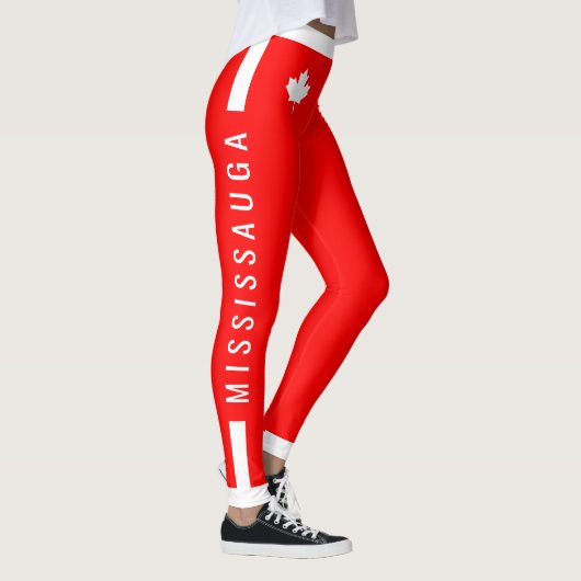 MISSISSAUGA Instructor Canadian Maple on Red (cus) Leggings (Rechts)