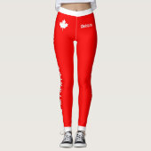 MISSISSAUGA Instructor Canadian Maple on Red (cus) Leggings (Vorderseite)