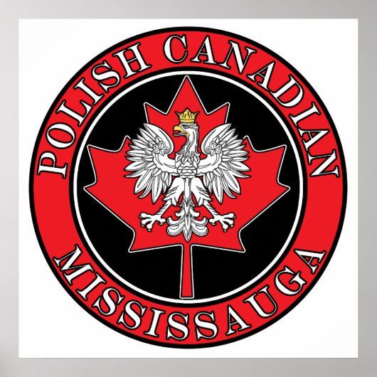 Mississauga Runde Polnisch-Kanadisches Leaf Poster (Vorne)
