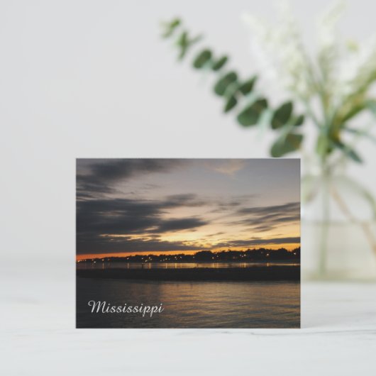 Mississipi Sunset Postkarte (Stehend Vorderseite)
