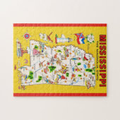 Mississippi 11x14 Vintage Karte Puzzle (Horizontal)