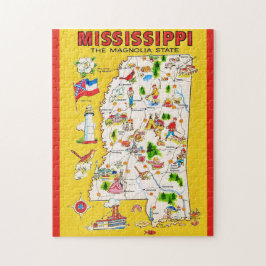 Mississippi 11x14 Vintage Karte Puzzle