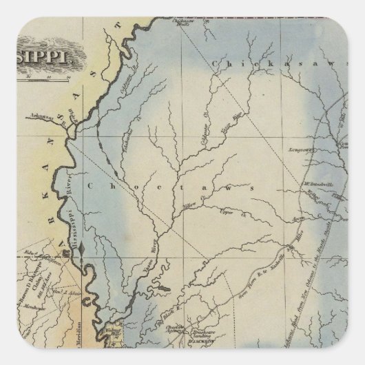 Mississippi 4 quadratischer aufkleber (Vorderseite)