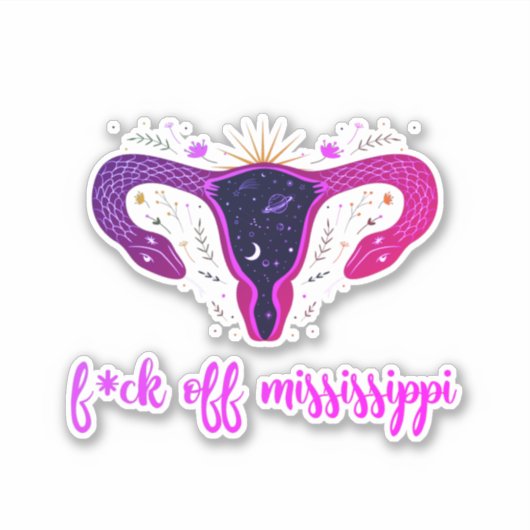 Mississippi Abortion Ban Celestial Uterus Protest Aufkleber (Vorderseite)