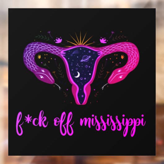 Mississippi Abortion Ban Celestial Uterus Protest Fensteraufkleber (Blatt 2)