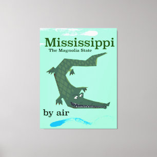 Mississippi Alligator Vintage Reiseplakat Leinwanddruck