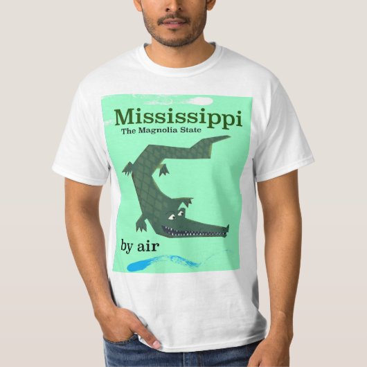 Mississippi Alligator Vintage Reiseplakat T-Shirt (Vorderseite)