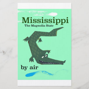 Mississippi-Alligator Vintage-Reiseposter Briefpapier