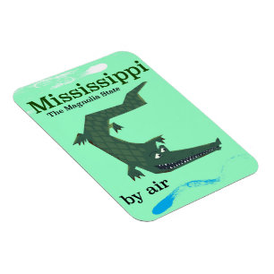 Mississippi-Alligator Vintage-Reiseposter Magnet