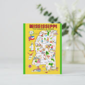 Mississippi Alte Karte Postkarte (Stehend Vorderseite)