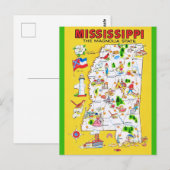 Mississippi Alte Karte Postkarte (Vorne/Hinten)