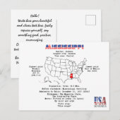 Mississippi American Staat auf einer Karte und Ein (Vorne/Hinten)