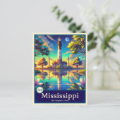 Mississippi | Anime Style Cel Schattenkarte Postkarte (Stehend Vorderseite)