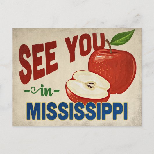 Mississippi Apple - Vintage Reise Postkarte (Vorderseite)