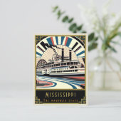 Mississippi | Art Deco Postkarte (Stehend Vorderseite)