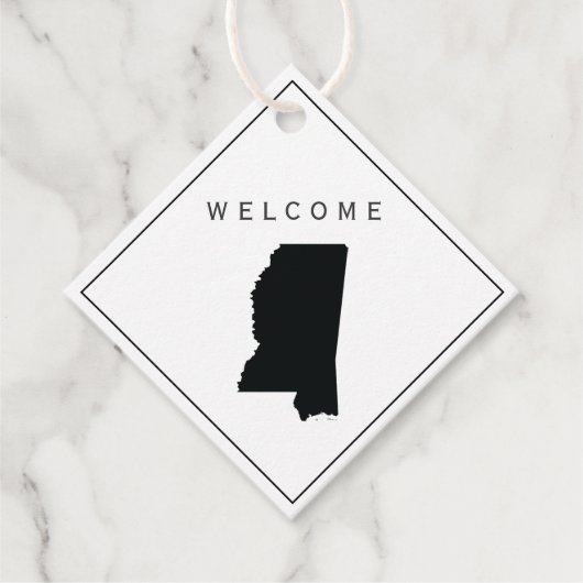 Mississippi Begrüßungstablett Tag, Hochzeitswoche Geschenkanhänger (Vorderseite)