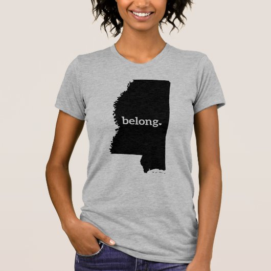 Mississippi Belong Staat Karte T-Shirt (Vorderseite)
