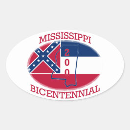 MISSISSIPPI BICENTENNIAL OVALER AUFKLEBER