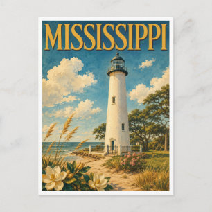 Mississippi Biloxi Leuchtturm GeoSaga Postkarte