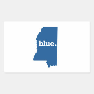 MISSISSIPPI BLAUER STAAT RECHTECKIGER AUFKLEBER