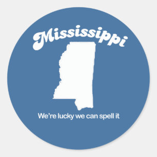 Mississippi - buchstabieren Sie es T - Shirt Runder Aufkleber