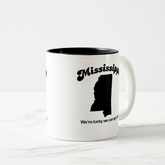 Mississippi - buchstabieren Sie es Zweifarbige Tasse (VorderseiteRechts)