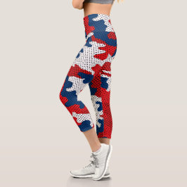 Mississippi Crimson & Blue Rebel Spirit Camo Capri Leggings