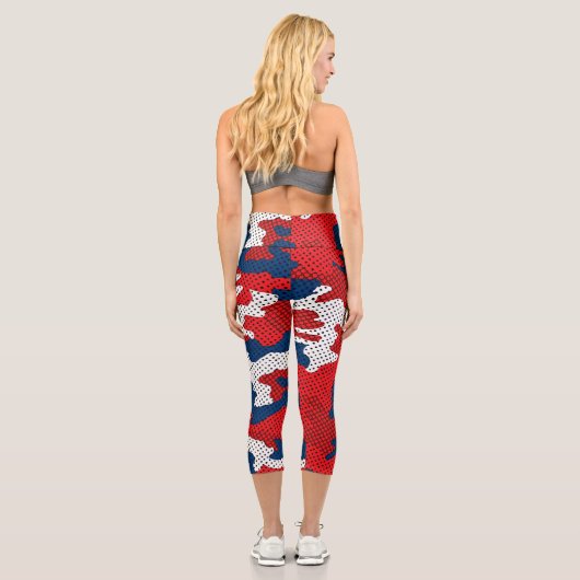 Mississippi Crimson & Blue Rebel Spirit Camo Capri Leggings (Rückseite)