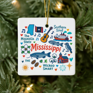 Mississippi Custom Family Trip Weihnachten Keramikornament