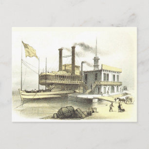 Mississippi-Dampfschiff City of Memphis, 1860 Postkarte