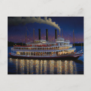 Mississippi-Dampfschiff-Postkarte Postkarte