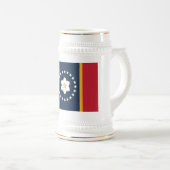 Mississippi: Die Magnolia-Staatsflagge der USA Bierglas (VorderseiteRechts)