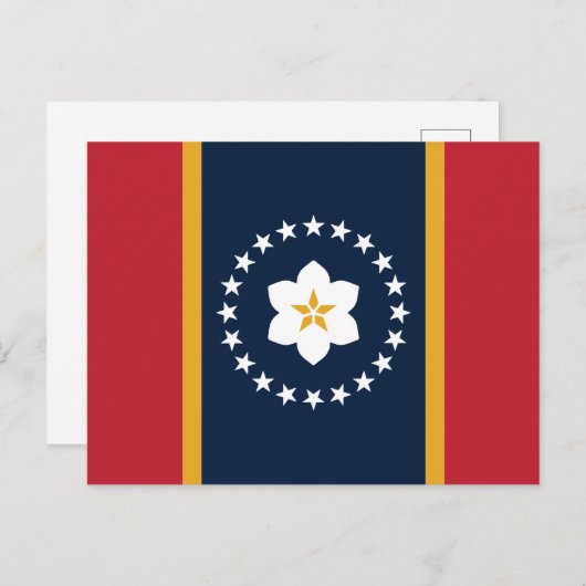 Mississippi: Die Magnolia-Staatsflagge der USA Postkarte (Vorne/Hinten)