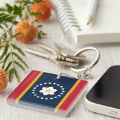 Mississippi: Die Magnolia-Staatsflagge der USA Schlüsselanhänger (Vorderseite rechts)