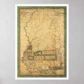 Mississippi Early Map von Melish 1820 Poster (Vorne)