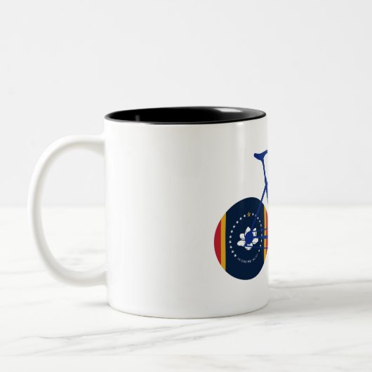 Mississippi Flag Cycling Zweifarbige Tasse (Links)