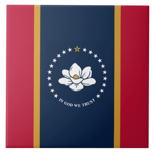 Mississippi-Flagge auf Fliese (Vorderseite)