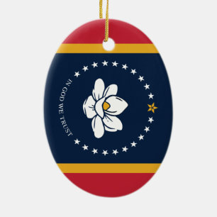Mississippi-Flagge - Neue Magnolien-Flagge Keramik Ornament