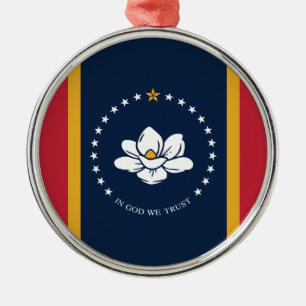 Mississippi-Flagge - Neue Magnolien-Flagge Ornament Aus Metall