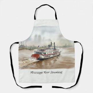 Mississippi Fluss Dampfschiff Aquarell New Orleans Schürze